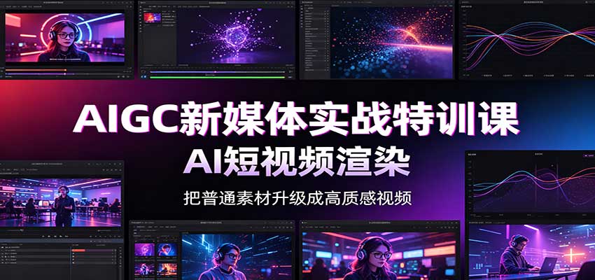 AIGC新媒体实战特训课：工具入门实操，AI短视频渲染，数字人商业视频制作-UUY