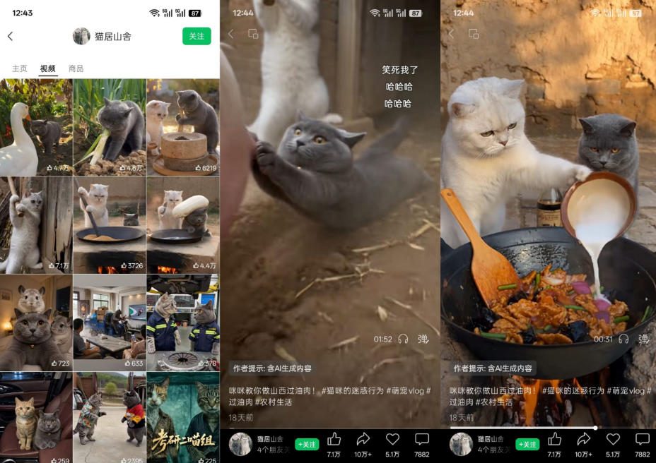猫咪慢生活短视频教学，AI搞笑萌宠赛道，视频号分成+精选独家+伙伴计划+商单收徒等多种变现方式-UUY