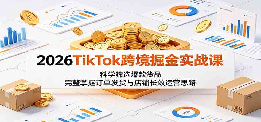 2026TikTok跨境掘金实战课:科学筛选爆款货品,完整掌握订单发货与店铺长效运营思路-UUY