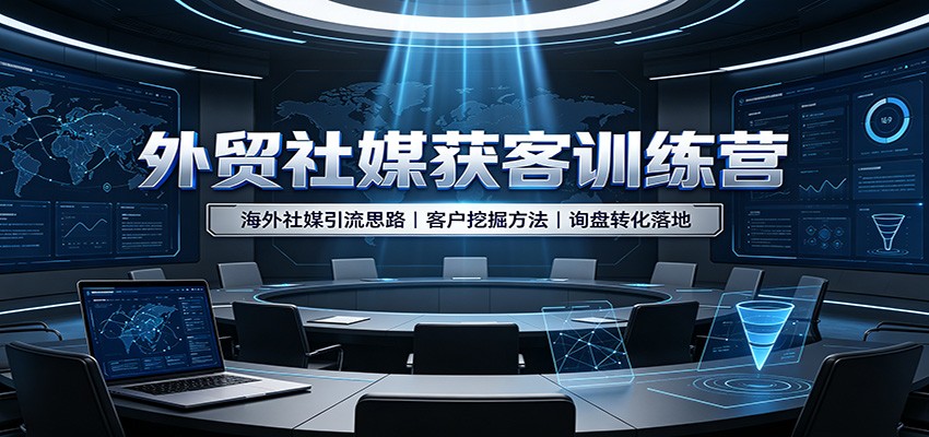 外贸社媒获客训练营：海外社媒引流思路，客户挖掘方法，询盘转化落地-UUY