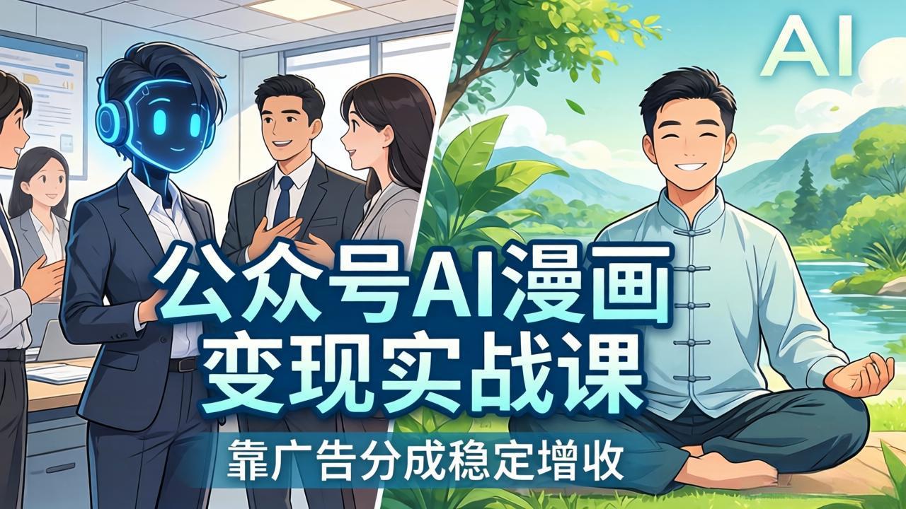 公众号AI漫画变现实战课：星座/职场/养生多赛道+智能体发文，靠广告分成稳定增收-UUY