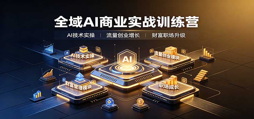 全域AI商业实战训练营：涵盖AI技术实操、流量创业、财富管理与职场成长全体系内容-UUY