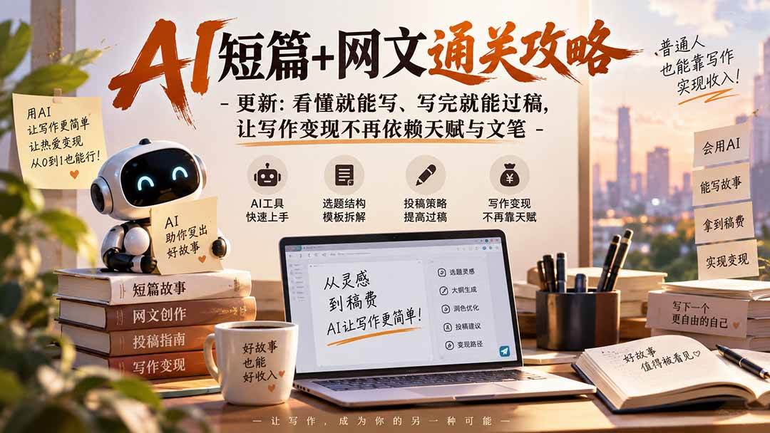 （20578期）AI短篇+网文通关攻略-更新0921：看懂就能写、写完就能过稿，让写作变现不再依赖天赋与文笔-UUY