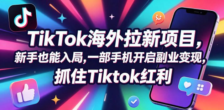 【无水印】Tc联盟TikTok海外拉新项目，新手也能入局，一部手机开启副业变现，抓住Tiktok红利（更新0927）-UUY