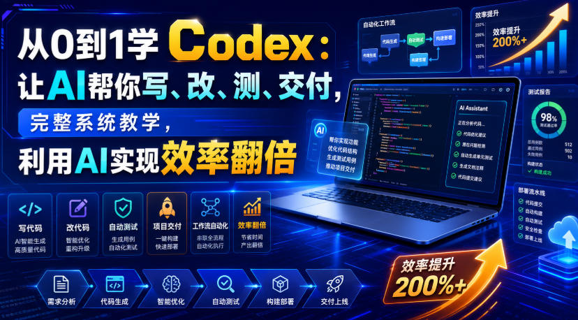 从0到1学Codex：让AI帮你写、改、测、交付，完整系统教学，利用AI实现效率翻倍（更新0918）-UUY