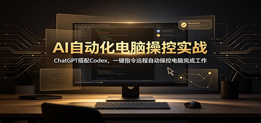 AI自动化电脑操控实战：ChatGPT搭配Codex，一键指令远程自动操控电脑完成工作-UUY