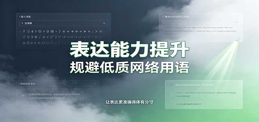 表达能力提升：语言塑造思想逻辑，规避低质网络用语，强化心智感知-UUY