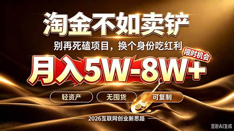 （20152期）别再傻乎乎埋头跑项目！互联网真正赚钱逻辑：做卖铲人，拒绝当韭菜，逆风翻盘月入5‑8W+-UUY