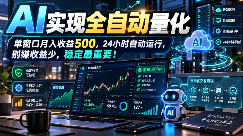 （21163期）AI全自动量化项目，长期稳定可落地，0门槛躺赚稳定项目！-UUY