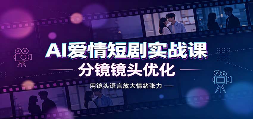 AI爱情短剧实战课：故事剧本创作，分镜镜头优化，智能体提示词-UUY