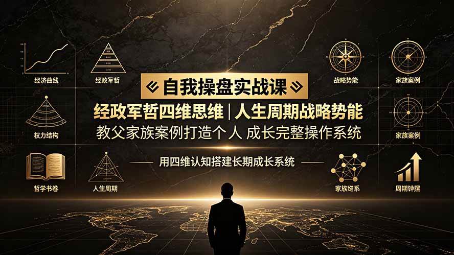 （19398期）自我操盘实战课：经政军哲四维思维｜人生周期战略势能｜教父家族案例打造个人成长完整操作系统-UUY