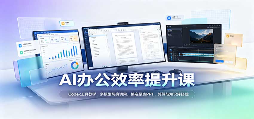 AI办公效率提升课：Codex工具教学，多模型切换调用，搞定报表PPT、剪辑与知识库搭建-UUY