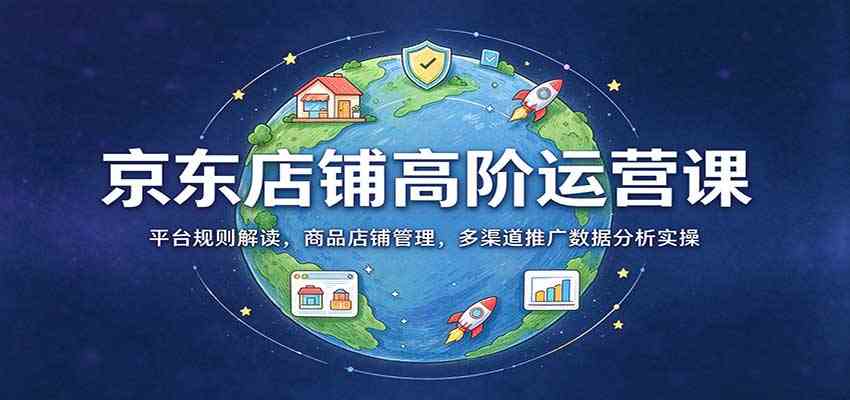 京东店铺高阶运营课：平台规则解读，商品店铺管理，多渠道推广数据分析实操-UUY