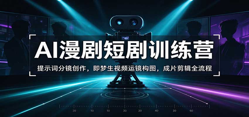 AI漫剧短剧训练营：提示词分镜创作，即梦生视频运镜构图，成片剪辑全流程-UUY