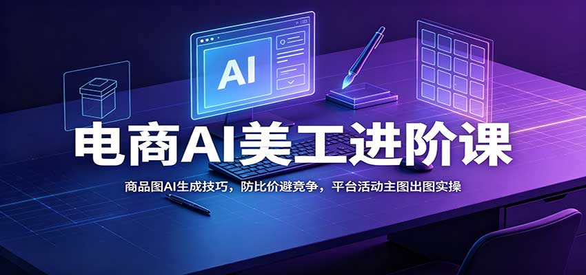 电商AI美工进阶课：商品图AI生成技巧，防比价避竞争，平台活动主图出图实操-UUY