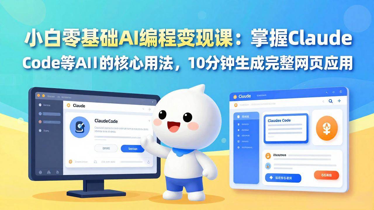 （17562期）小白零基础AI编程变现课：掌握Claude Code等AI工具的核心用法，10分钟生成完整网页应用-UUY