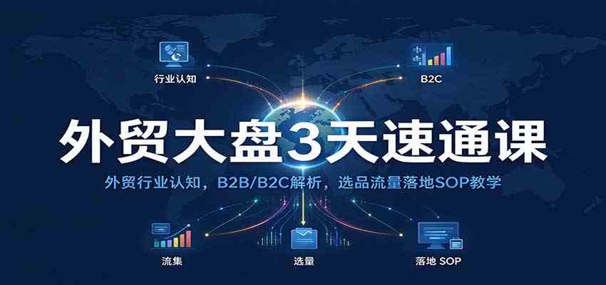 外贸大盘3天速通课：外贸行业认知，B2B/B2C解析，选品流量落地SOP教学-UUY