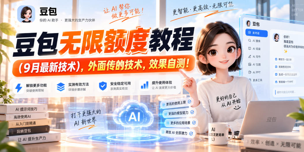 豆包无限额度教程（9月最新技术），外面传的技术，效果自测！-UUY