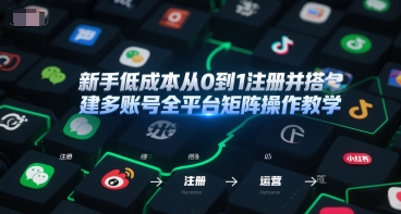 新手低成本从0到1注册并搭建多账号全平台矩阵操作教学,手机号-邮箱-IP-工具-UUY