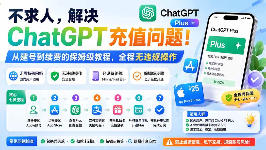 （19898期）不求人，解决ChatGPT充值问题！从建号到续费的保姆级教程，全程无违规操作-UUY
