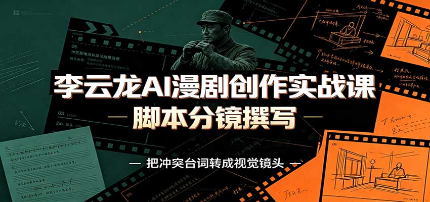 李云龙AI漫剧创作实战课：角色人设还原，脚本分镜撰写，AI漫剧成片完整制作教学-UUY