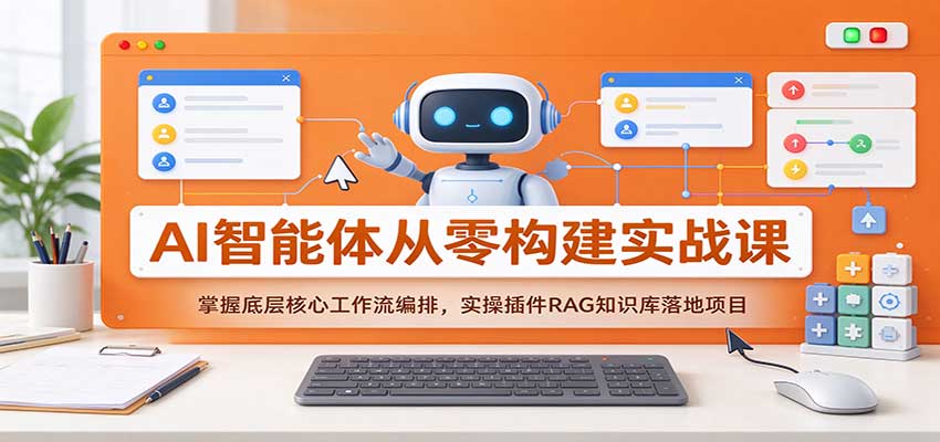 AI智能体从零构建实战课：掌握底层核心工作流编排，实操插件RAG知识库落地项目-UUY