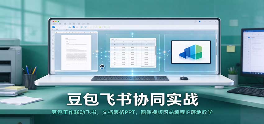 豆包飞书协同实战：豆包工作联动飞书，文档表格PPT，图像视频网站编程IP落地教学-UUY
