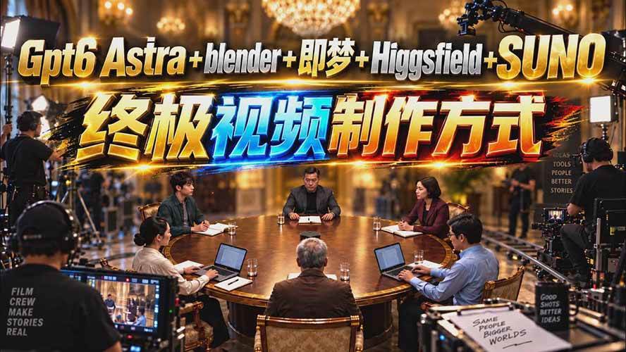 （20588期）GPT-6 Astra+Blender+即梦+Higgsfield+Suno=终极视频制作方式（无水印）-UUY