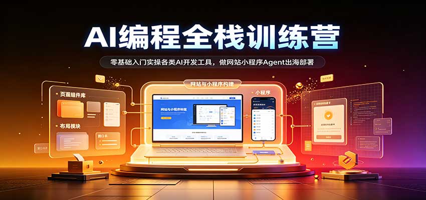 AI编程全栈训练营：：零基础入门实操各类AI开发工具，做网站小程序Agent出海部署-UUY
