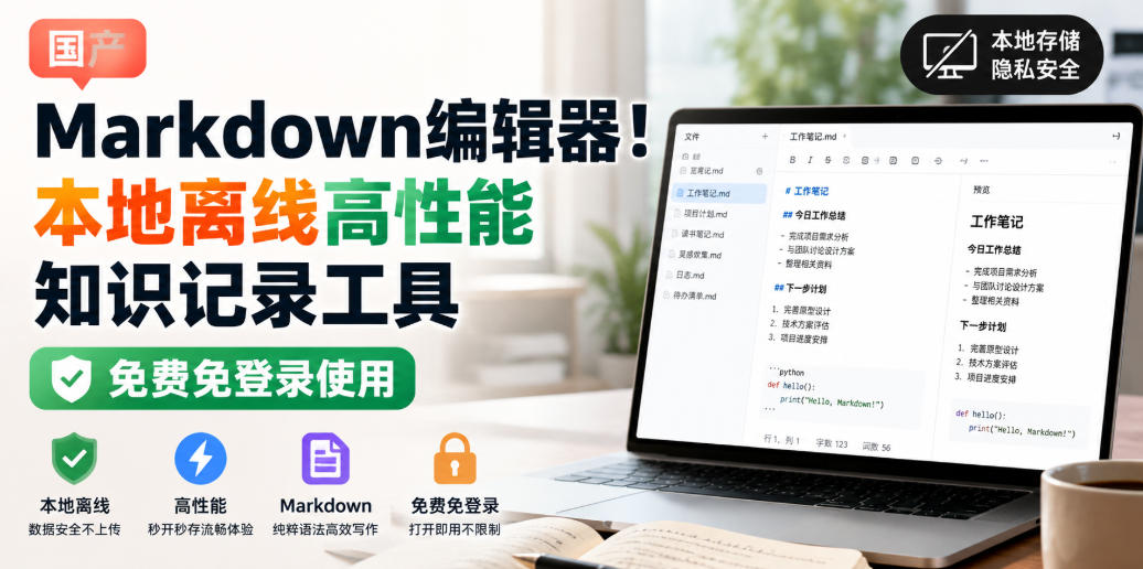 国产Markdown编辑器！本地离线高性能知识记录工具，免费免登录使用-UUY