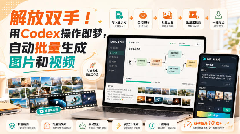 解放双手！用Codex操作即梦，自动批量生成图片和视频-UUY