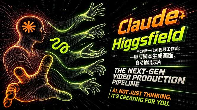 Claude+Higgsfield MCP新一代AI视频工作流：一键写脚本生成画面，自动输出成片-UUY