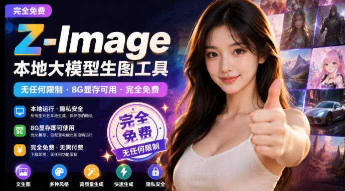 Z-Image本地大模型生图工具，无任何限制·8G显存可用·完全免费-UUY