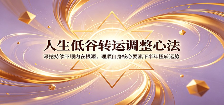 人生低谷转运调整心法：深挖持续不顺内在根源，理顺自身核心要素下半年扭转运势-UUY