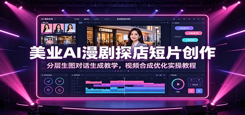 美业AI漫剧探店短片创作：分层生图对话生成教学，视频合成优化实操教程-UUY