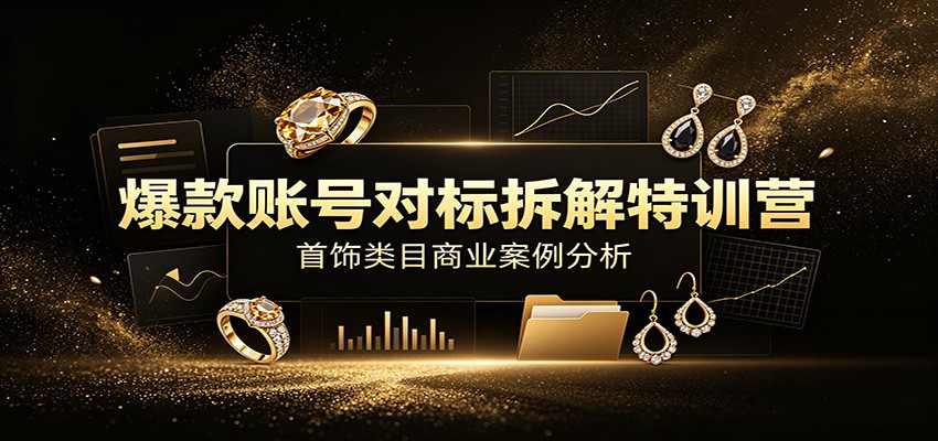 爆款账号对标拆解特训营：首饰类目商业案例分析，配套完整资料内容-UUY