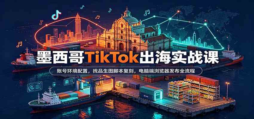 墨西哥TikTok出海实战课：账号环境配置，找品生图脚本复刻，电脑端浏览器发布全流程-UUY