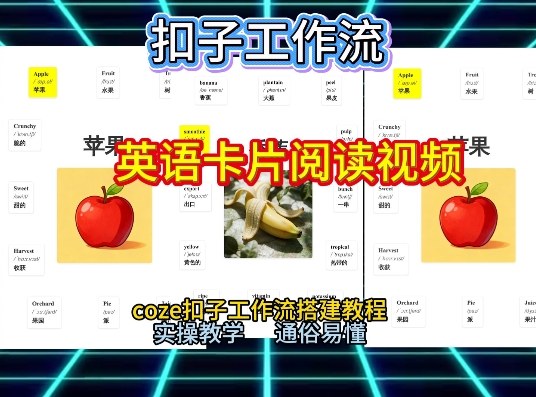【一键生成英语卡片单词阅读工作流】2026保姆级教程，Coze工作流一键搭，英语单词卡片+阅读练习直接搞定-UUY