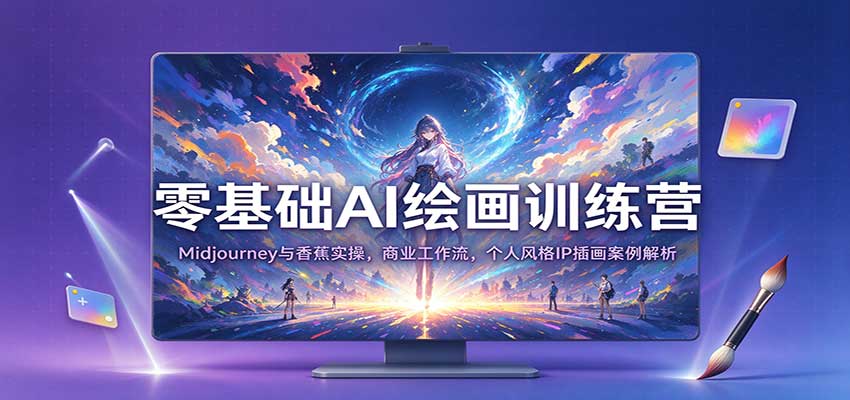 零基础AI绘画训练营：Midjourney与香蕉实操，商业工作流，个人风格IP插画案例解析-UUY