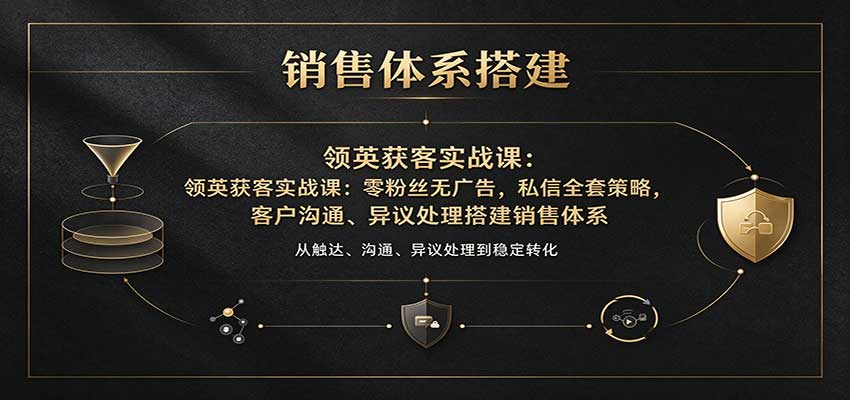 领英获客实战课:零粉丝无广告,私信全套策略,客户沟通、异议处理搭建销售体系 领英获客实战课:零粉丝无广告,私信全套策略,客户沟通、异议处理搭建销售体系
