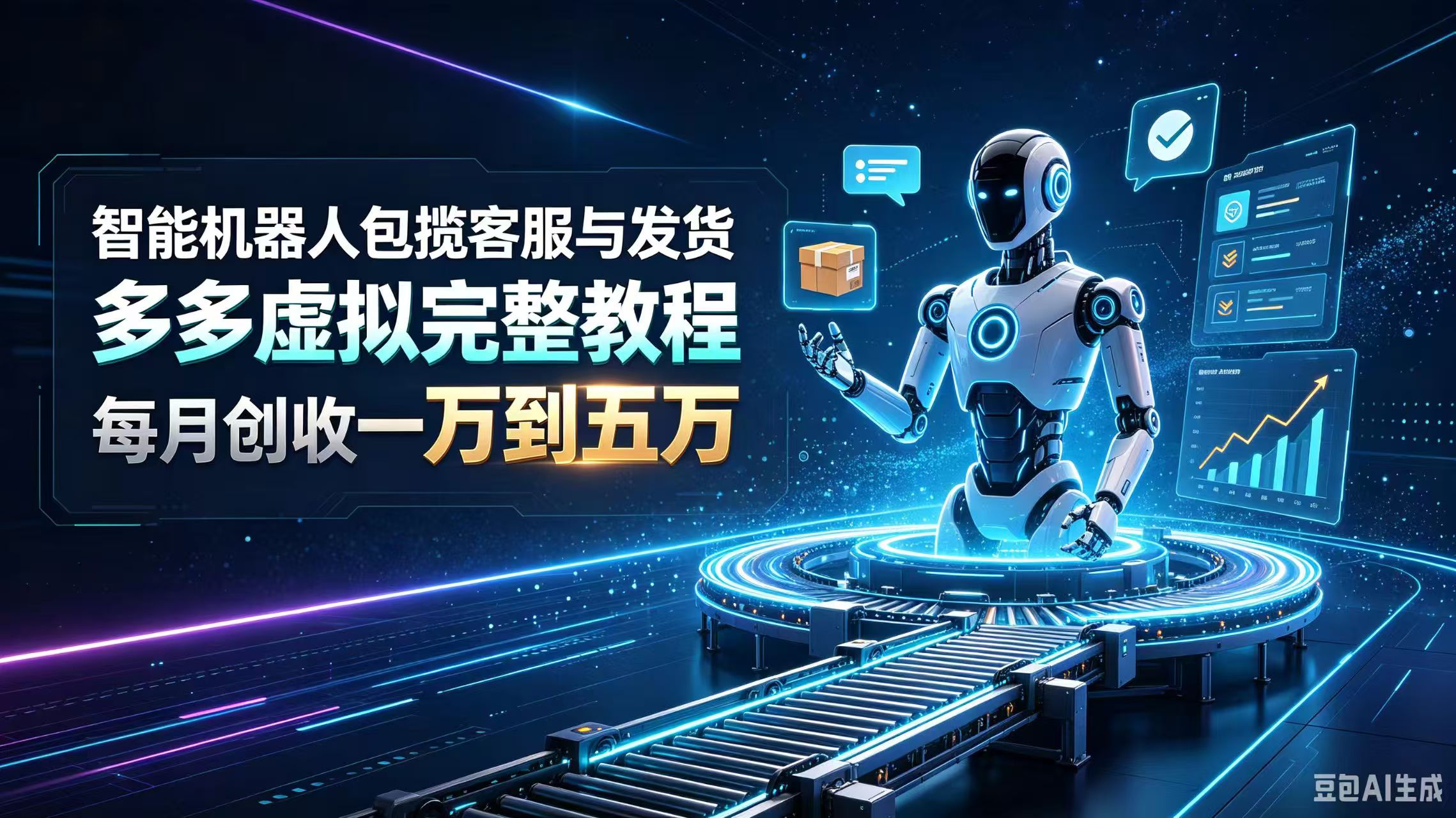 智能机器人包揽客服与发货，多多虚拟完整教程，每月创收一万到五万-UUY