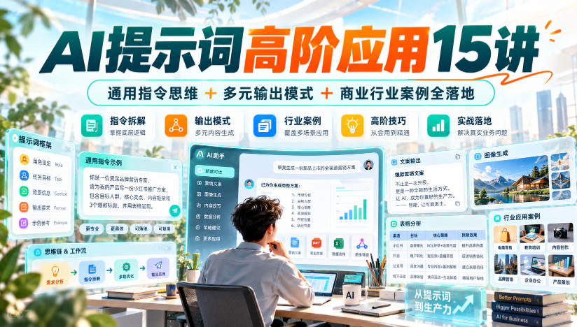 AI提示词高阶应用15讲｜通用指令思维+多元输出模式+商业行业案例全落地-UUY
