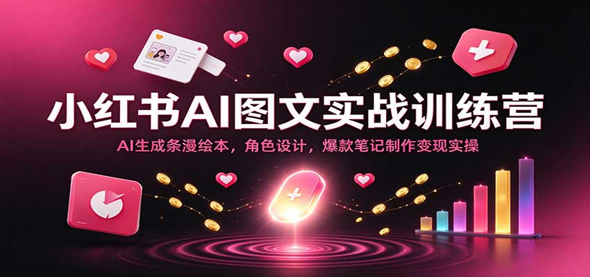小红书AI图文实战训练营：AI生成条漫绘本，角色设计，爆款笔记制作变现实操-UUY
