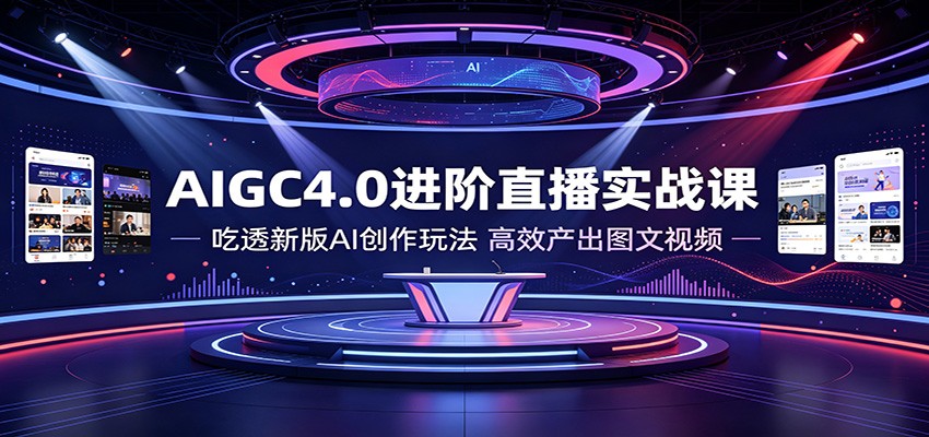 AIGC4.0进阶直播实战课：吃透新版AI创作玩法，高效产出图文视频-UUY