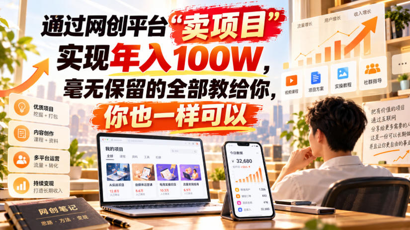 通过网创平台“卖项目”实现年入100W，毫无保留的全部教给你，你也一样可以！【揭秘】-UUY