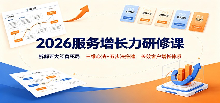 2026服务增长力研修课：拆解五大经营死局，三维心法+五步法搭建长效客户增长体系-UUY