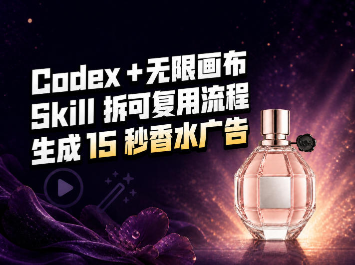 我把Amazon香水视频拆成Codex Skill：无限画布负责最后15秒-UUY