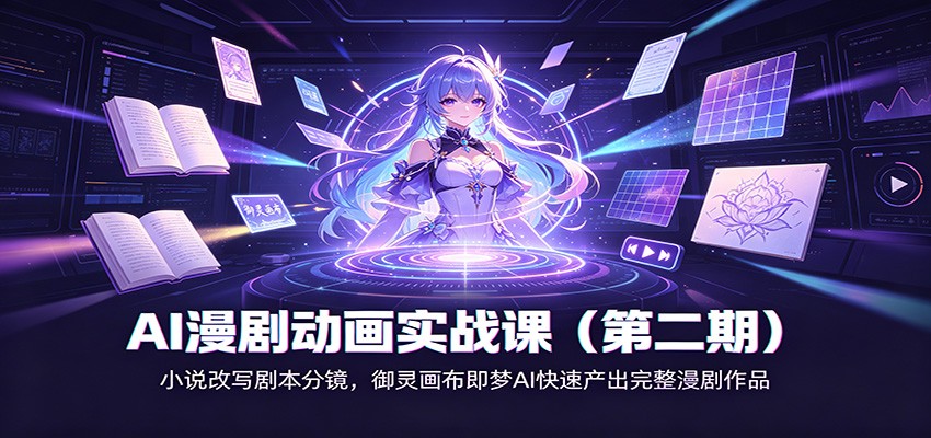 AI漫剧动画实战课（第二期)：小说改写剧本分镜，御灵画布即梦AI快速产出完整漫剧作品-UUY