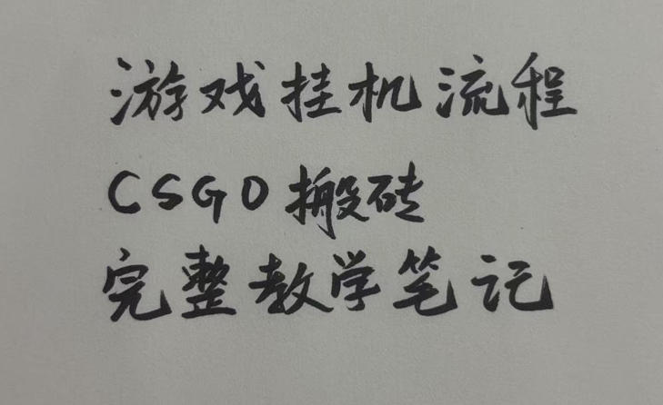 游戏挂G全流程笔记分享，CSGO游戏搬砖，小白看了当天学会见收益【揭秘】-UUY