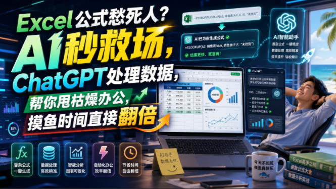 Excel公式愁死人？AI秒救场，ChatGPT处理数据，帮你甩枯燥办公，摸鱼时间直接翻倍【原创双语字幕】-UUY